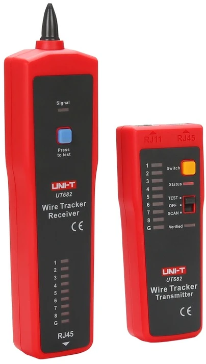 VIELOS PORŲ DETEKTORIUS SU KABELIŲ TESTERIU RJ-45 UT-682 UNI-T