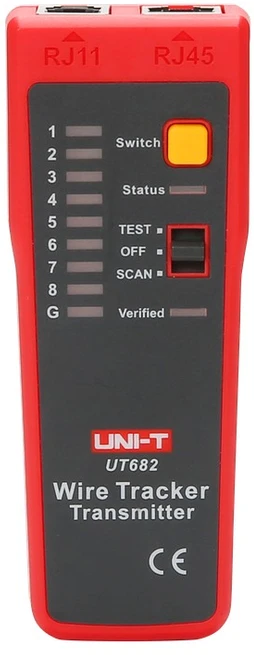 VIELOS PORŲ DETEKTORIUS SU KABELIŲ TESTERIU RJ-45 UT-682 UNI-T
