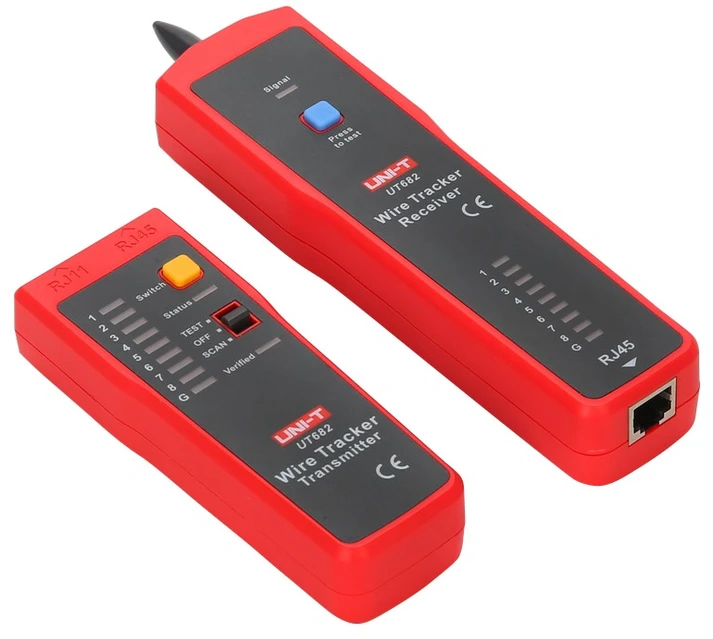 VIELOS PORŲ DETEKTORIUS SU KABELIŲ TESTERIU RJ-45 UT-682 UNI-T
