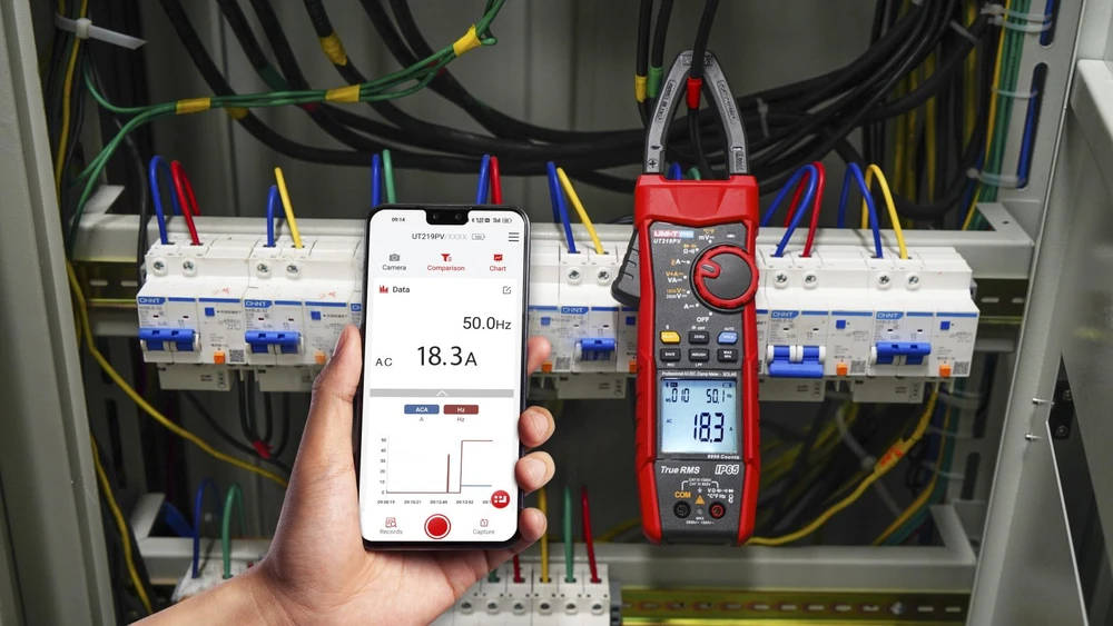 Uni-t Profesionalios matavimo replės SOLAR,1000A, 1.5kVAC, 2.5kVDC, V+A, IP65, CAT III 1.5kV, Bluetooth, UNIT