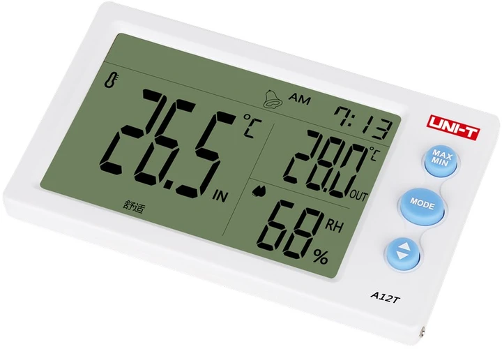 Temperatūros ir drėgmės matuoklis A12T /UNI-T/
