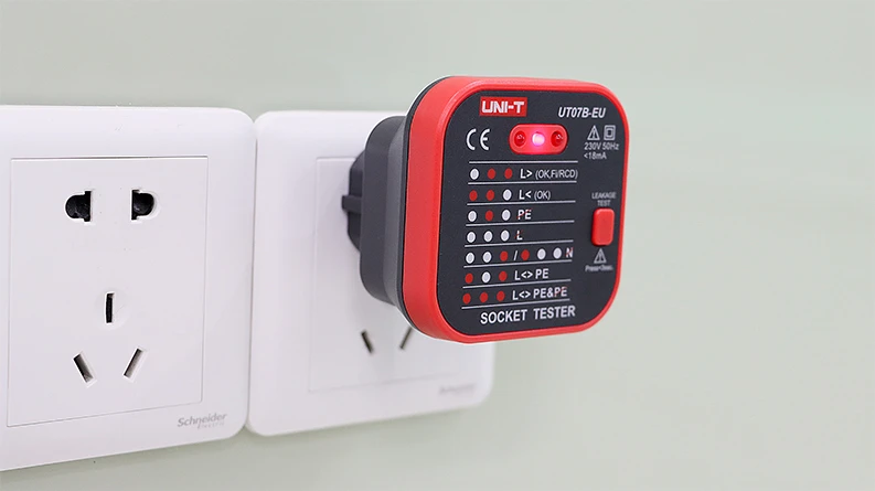 TINKLINIŲ LIZDŲ SU PATIKRINIMO FUNKCIJA TESTERIS RCD UT-07B-EU UNI-T