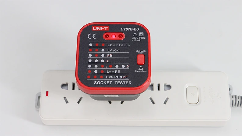 TINKLINIŲ LIZDŲ SU PATIKRINIMO FUNKCIJA TESTERIS RCD UT-07B-EU UNI-T