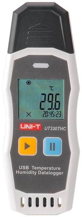 USB temperatūros ir drėgmės kaupiklis -30~70C; 0~99.9%RH; iki 64000 taškų; UNI-T