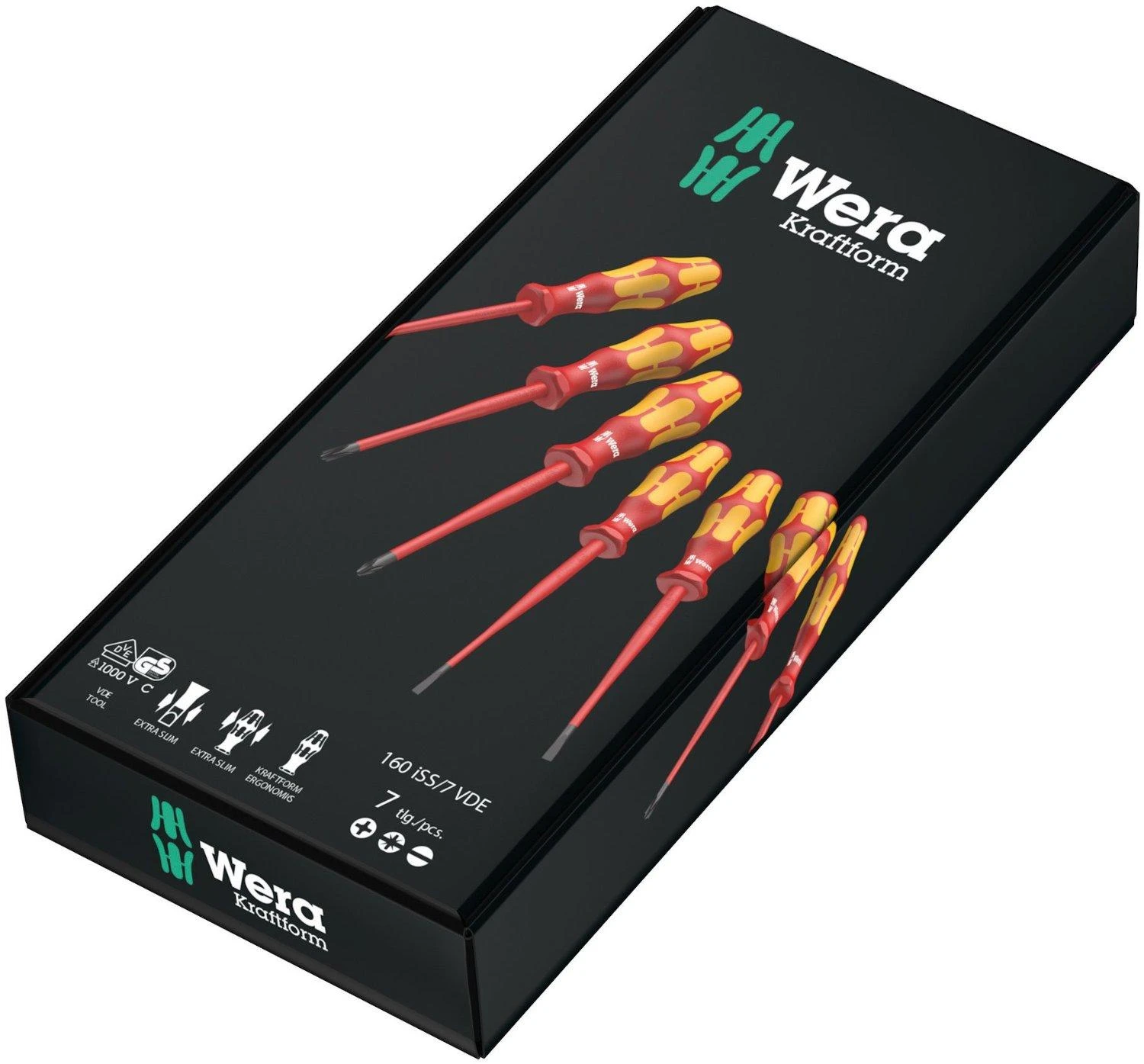 7-ių atsuktuvų rinkinys elektrikui WERA 160 iSS/7