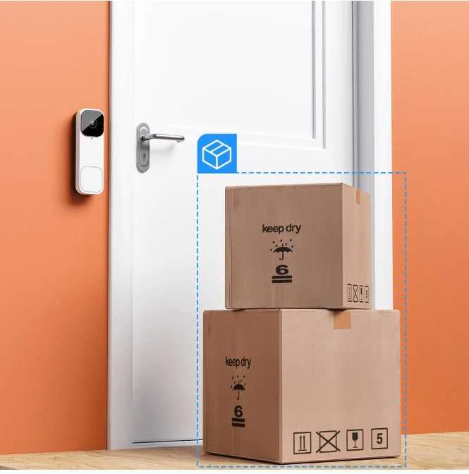 Woox Bevielis išmanusis Wi-Fi durų skambutis su vaizdo kamera 3MP, baltas, TUYA / Smart Life