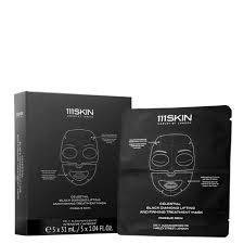 Korres 111Skin Celestial Juodas Diamond Lifting and Firming Treatment Mask stangrinanti ir pakelianti hidrogelinė kaukė veidui, 5 x 31 ml