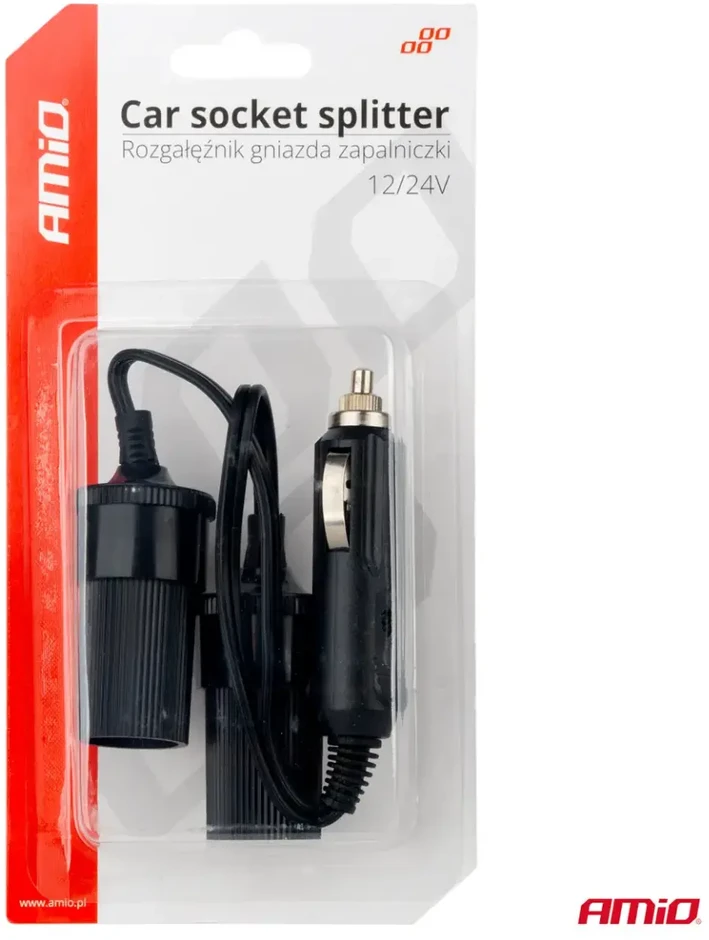 Automobilio maitinimo lizdo skirstytuvas 12/24V, AMIO-03801