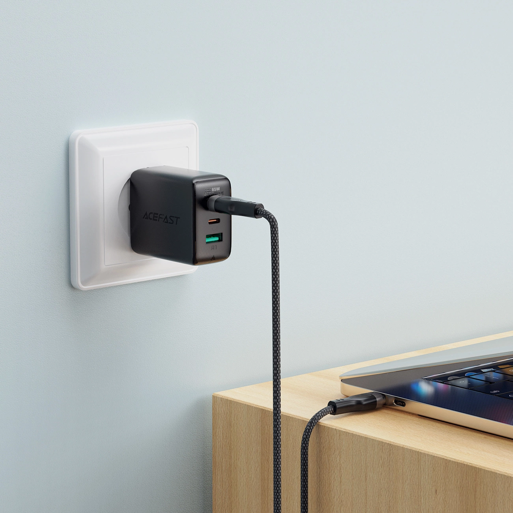 3in1 kabelis Acefast C11-03 USB-C - USB-C 480Mb/s 100W 1.2m - juodos spalvos