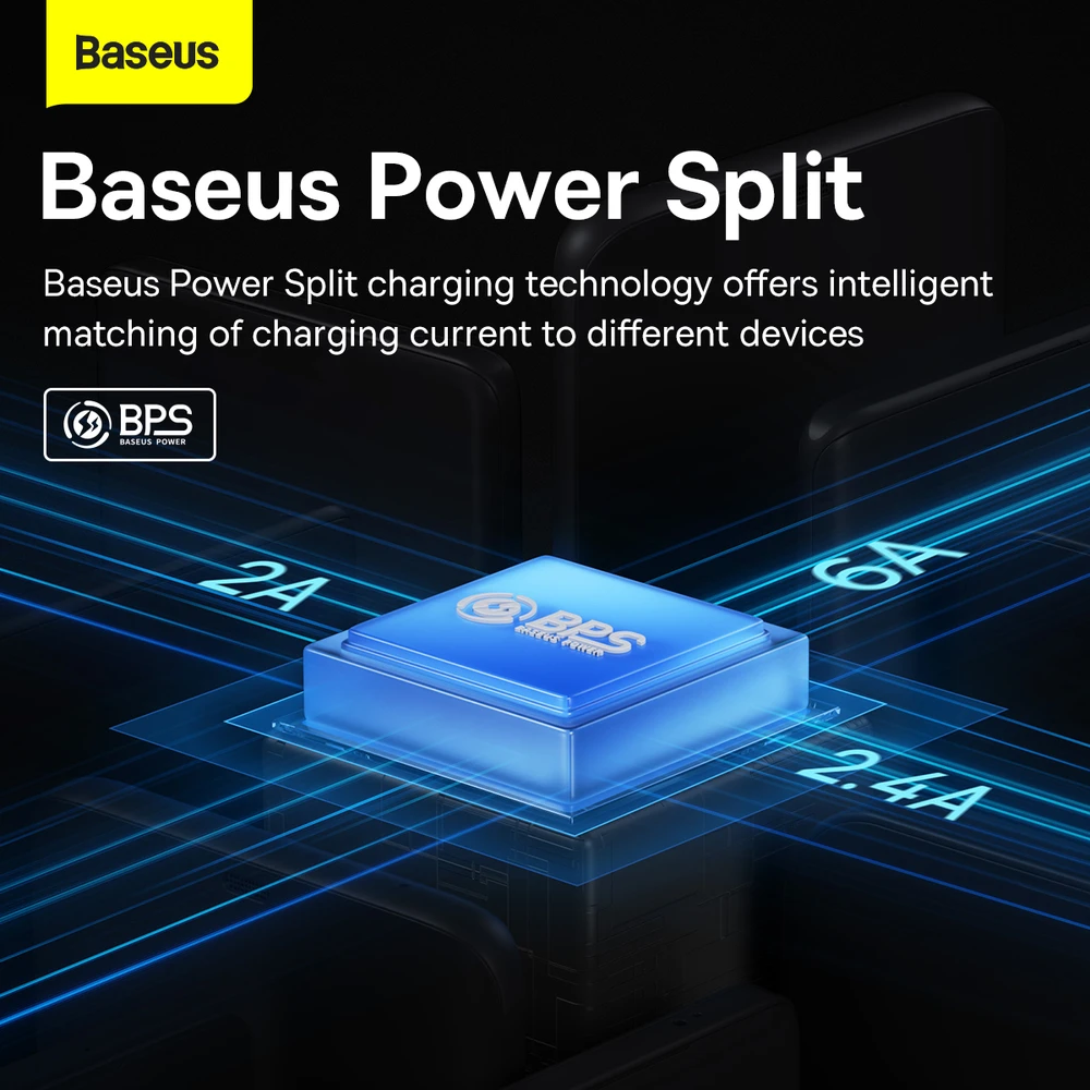 3in1 USB laidas Baseus Flash Series II, USB-C + mikro USB + Lightning, 66 W, 1.2 m (violetinė)