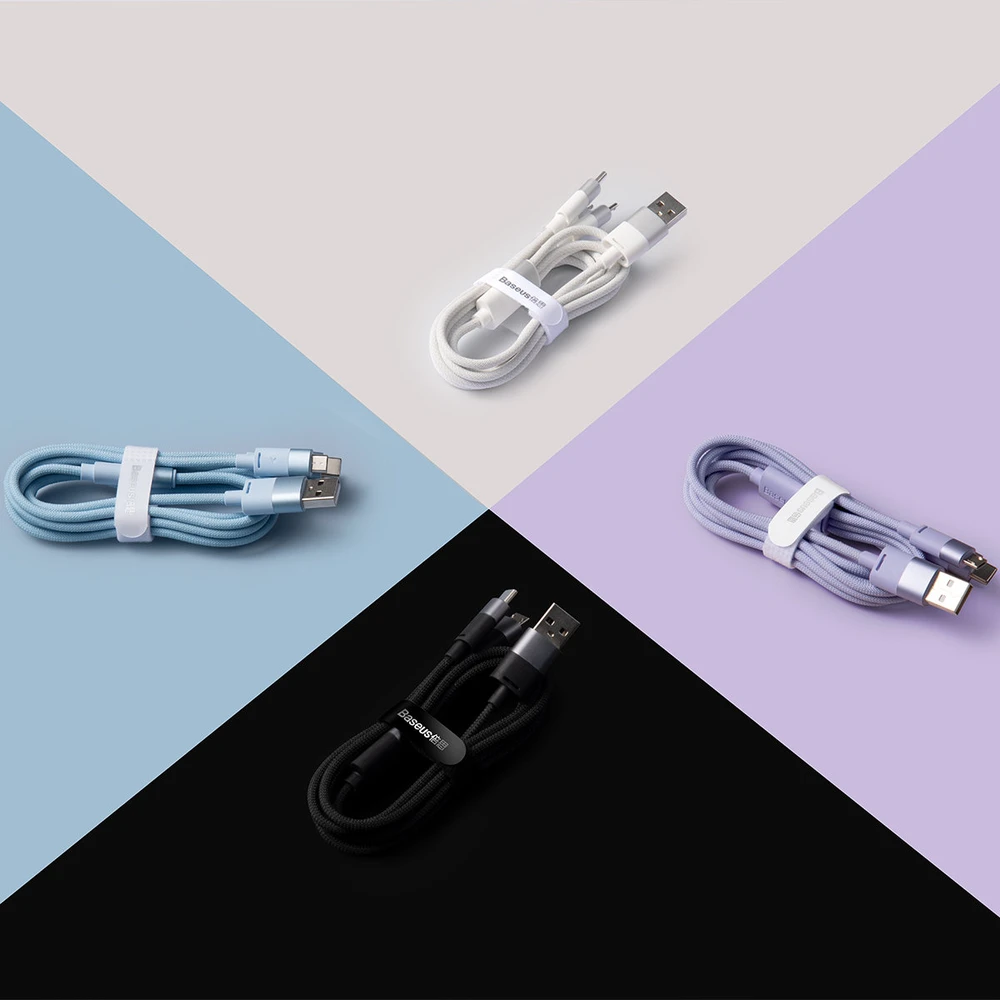 3in1 USB laidas Baseus StarSpeed Series, USB-C + Micro + Lightning 3.5A, 1.2m (juodas)
