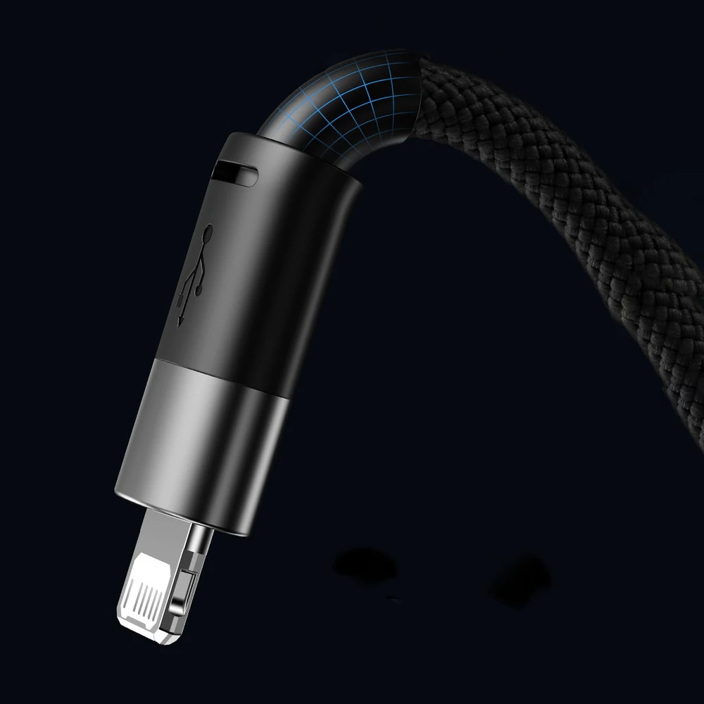 3in1 USB laidas Baseus StarSpeed Series, USB-C + Micro + Lightning 3.5A, 1.2m (juodas)