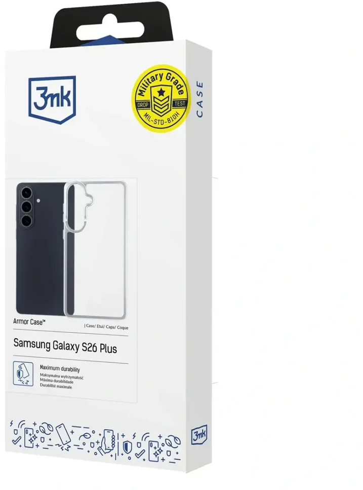 3mk šarvuotas dėklas, skirtas „Samsung Galaxy S26+“ - skaidrus