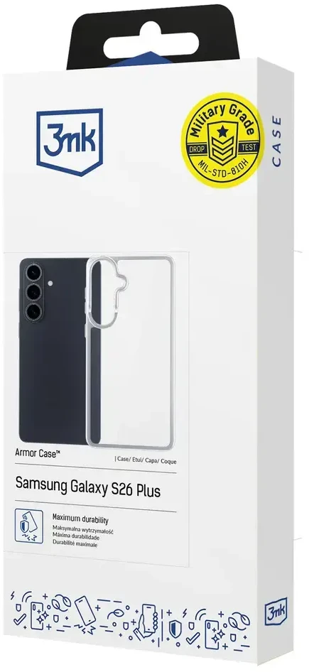 3mk šarvuotas dėklas, skirtas „Samsung Galaxy S26+“ - skaidrus