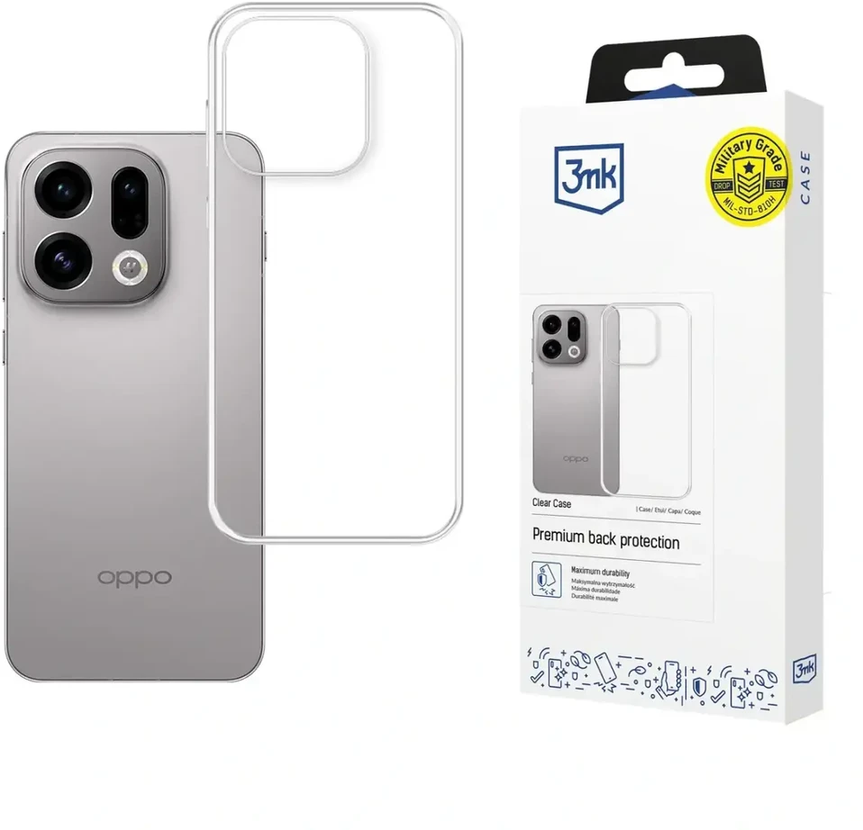 3Mk apsauginis 3mk skaidrus dėklas Oppo Find X9 - permatomas
