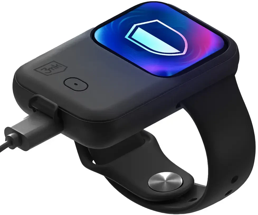 3mk „Endurance“ išorinė baterija, skirta „Apple Watch“ 49 mm, 2,5 W, 1200 mAh, USB-C - juodas