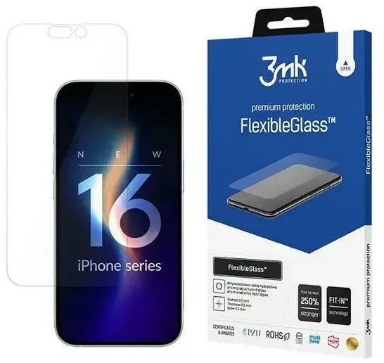 3MK „FlexibleGlass“ hibridinis stiklinis sijonas „Apple“ ir „iPhone 16 Pro Max“ telefonams