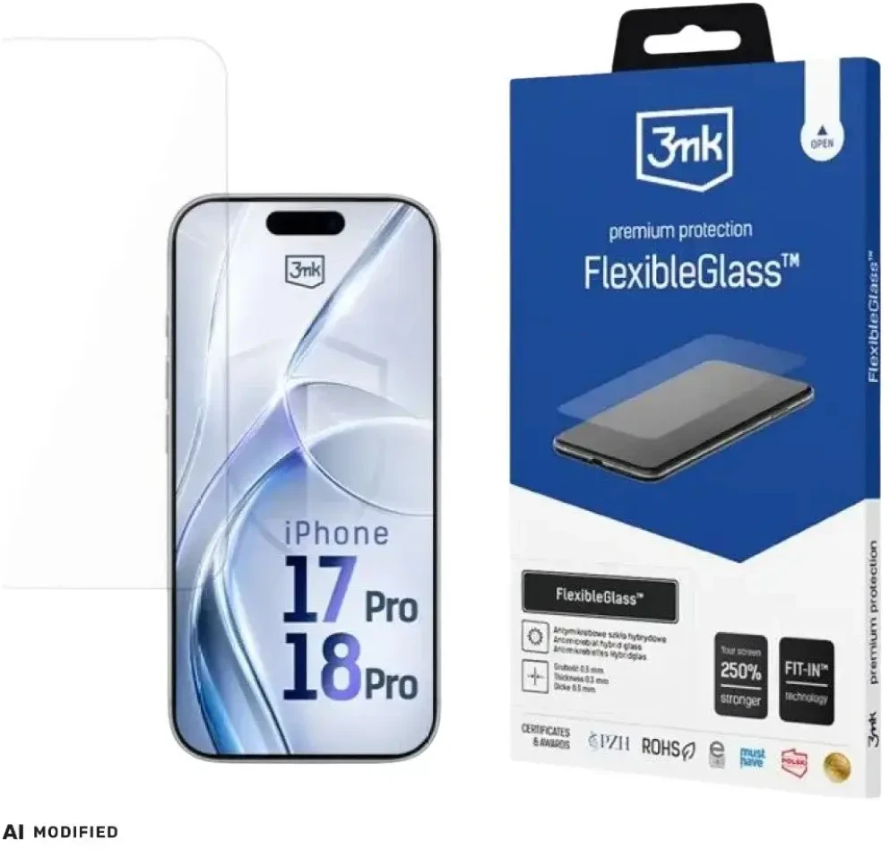 Szkło hybrydowe 3MK FlexibleGlass do iPhone 17 Pro/ 18 Pro 3 vnt.