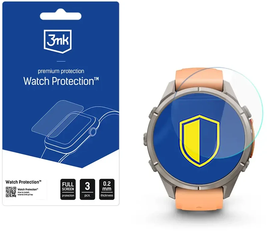 Hibridinis stiklas 3MK FlexibleGlass Watch, skirtas Garmin Fenix 9 Pro 43mm