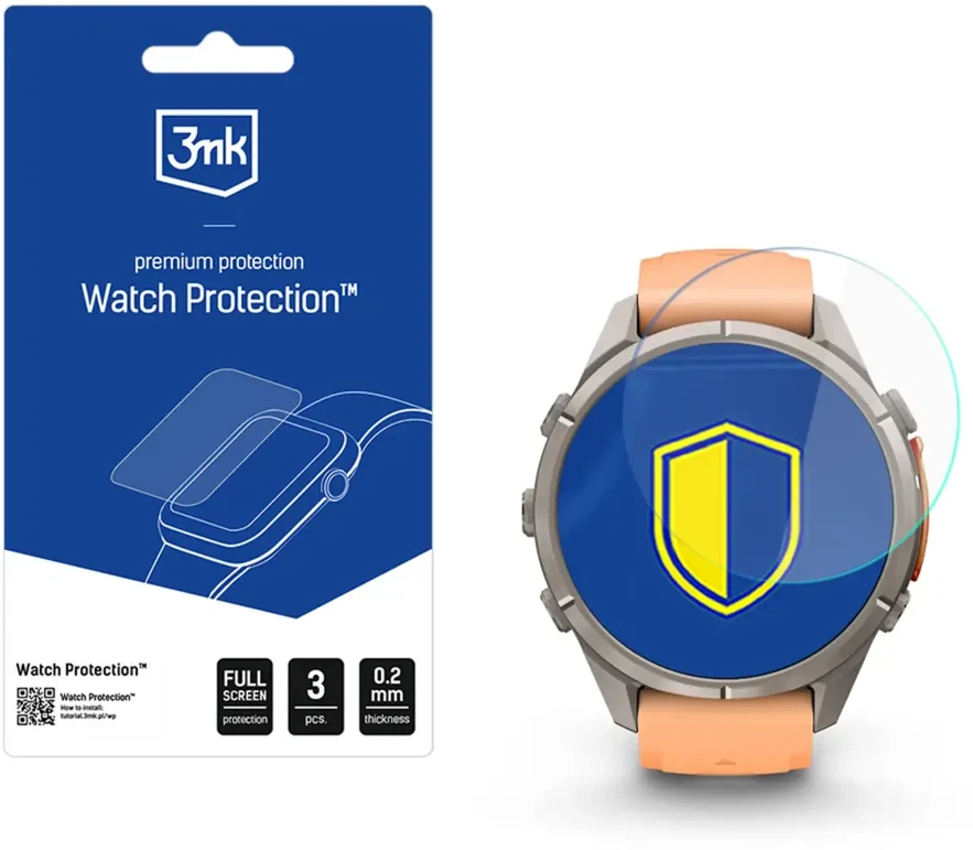Hibridinis stiklas 3MK FlexibleGlass Watch, skirtas Garmin Fenix 9 Pro 43mm