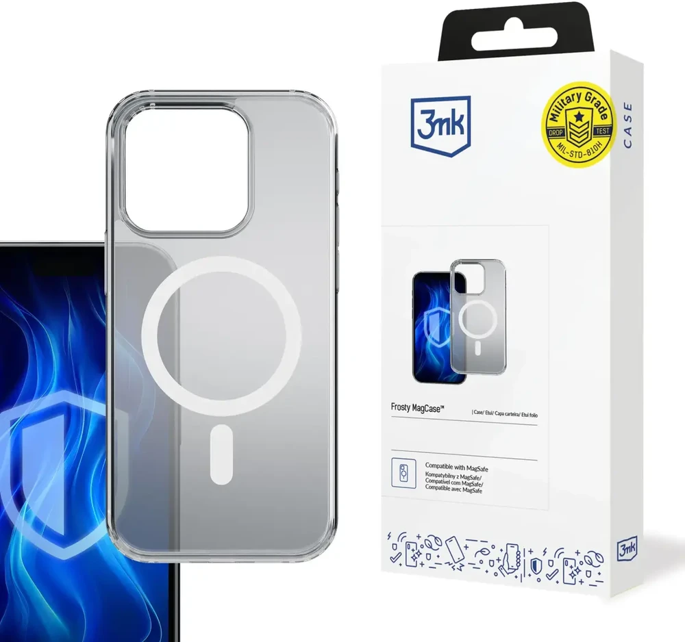 3MK Frosty Mag Apple iPhone 16 Pro Max dėklas telefonui baltos spalvos