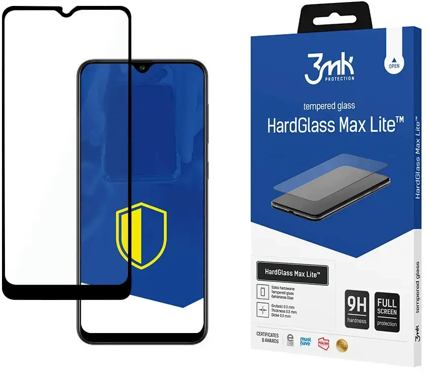 LCD apsauginis stikliukas 3mk Hard Glass Max Lite Samsung A025 A02s/A035 A03/A037 A03s juodas