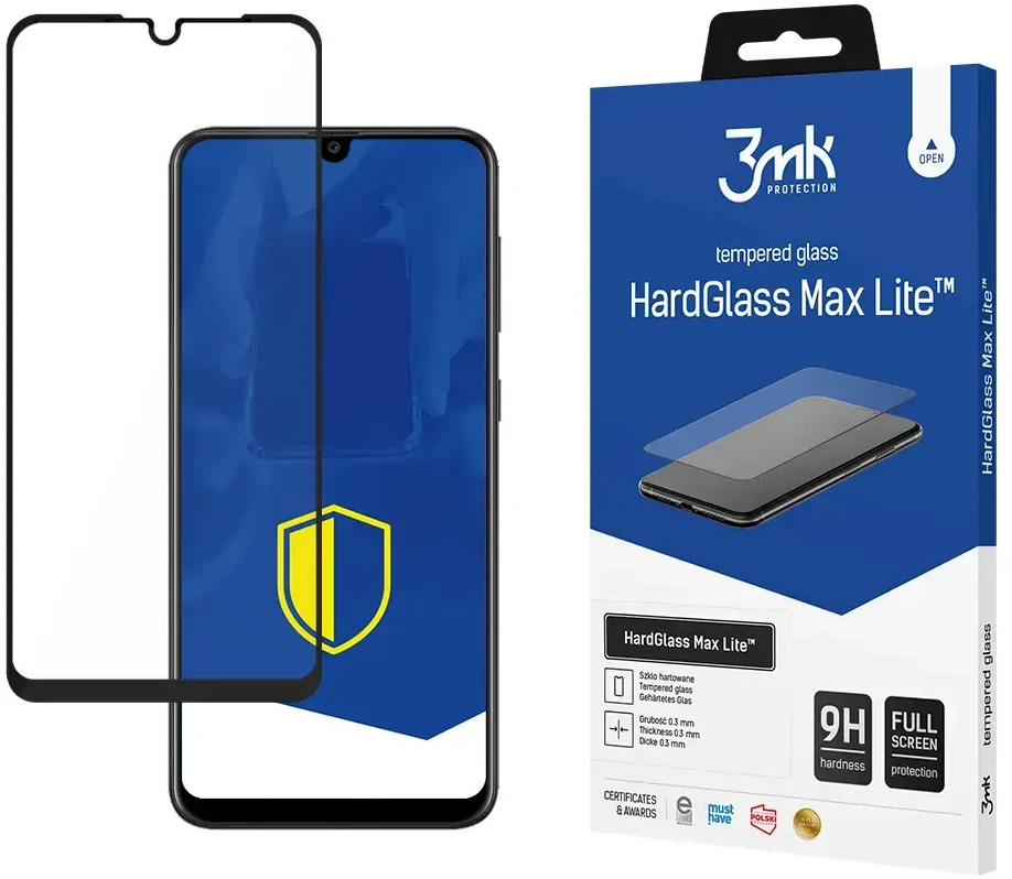 3mk HardGlass Max Lite Juodas grūdintas stiklas, skirtas Samsung Galaxy A30S