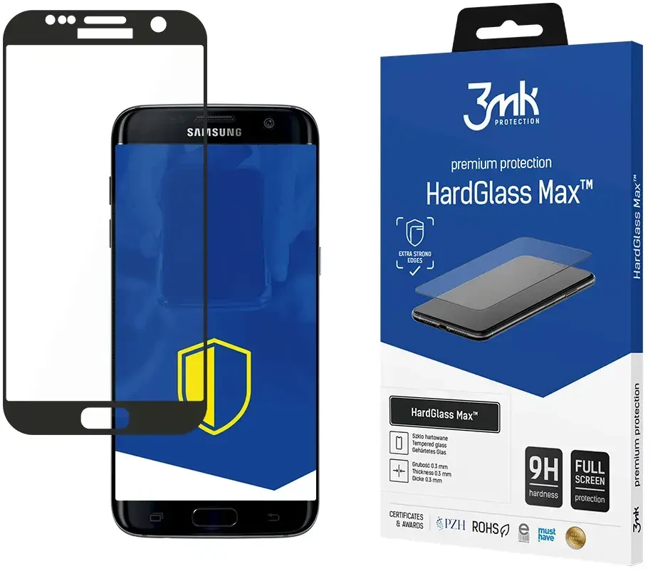 3MK HardGlass Max ekrano apsauga, Samsung, S7 Edge, grūdintas stiklas, skaidrus/Juodas