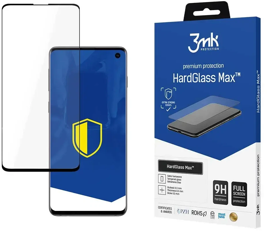 LCD apsauginis stikliukas 3MK Hard Glass Max Finger Print Samsung G973 S10 juodas