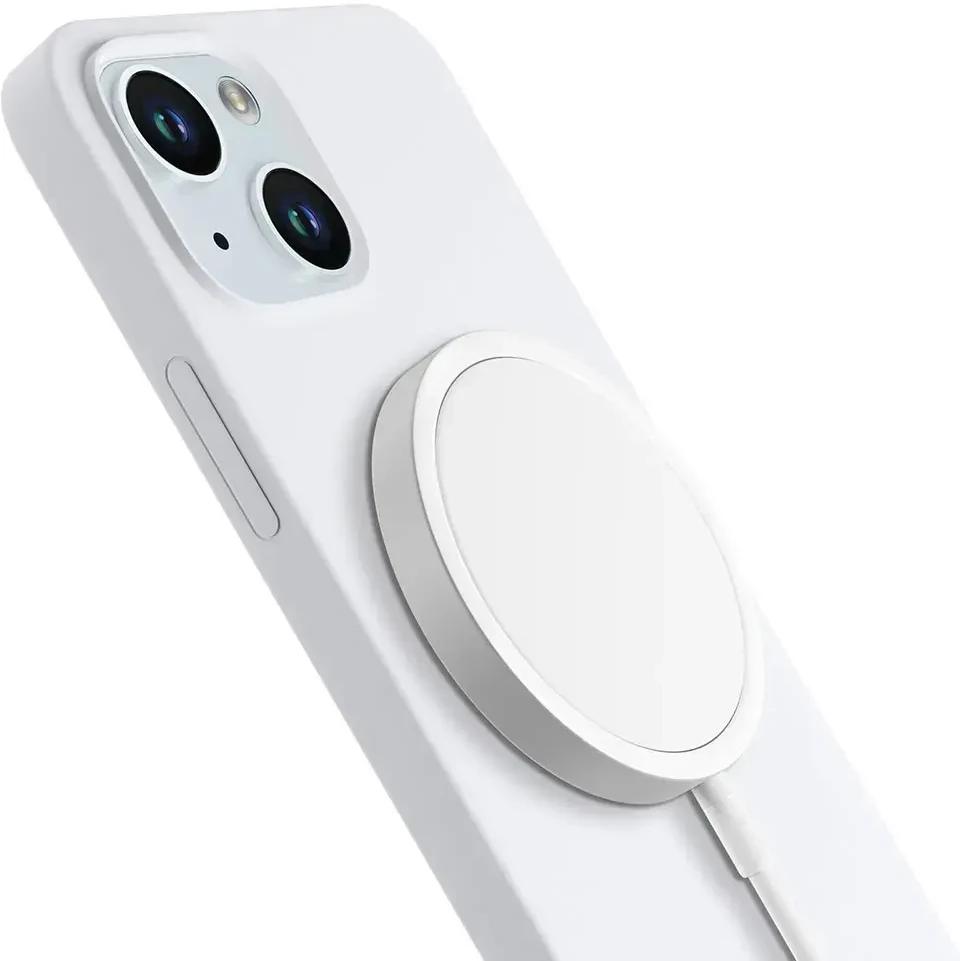 Dėklas 3Mk Protection 3 mk Hardy silikoninis „MagCase“, skirtas „iPhone 15 Plus“ – baltas