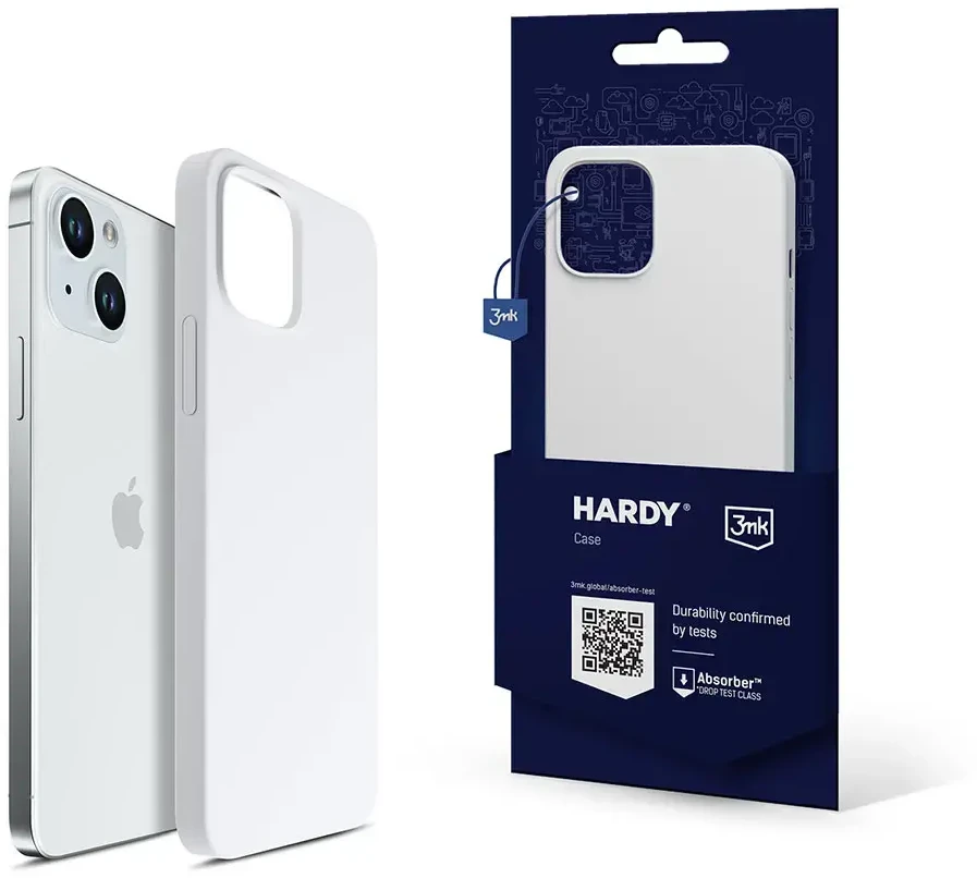 Dėklas 3Mk Protection 3 mk Hardy silikoninis „MagCase“, skirtas „iPhone 15 Plus“ – baltas