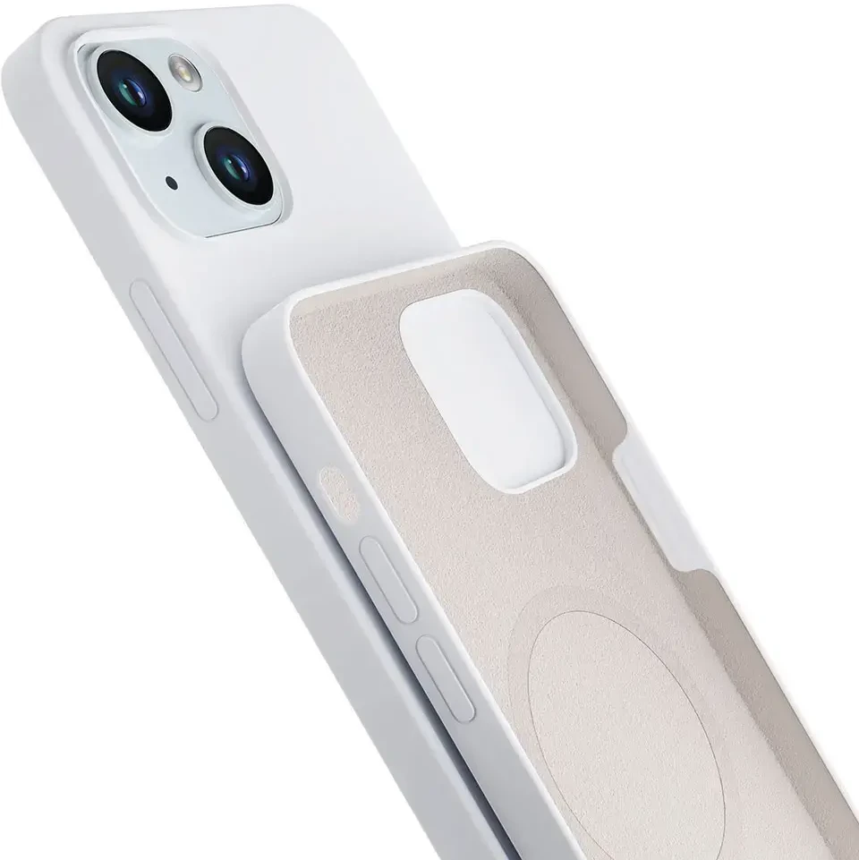 Dėklas 3Mk Protection 3 mk Hardy silikoninis „MagCase“, skirtas „iPhone 15 Plus“ – baltas