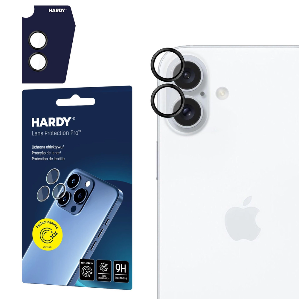 3mk Hardy Lens Protection Pro Kameros apsauga with Juodas Frame Apple iPhone 16 / 16 Plus