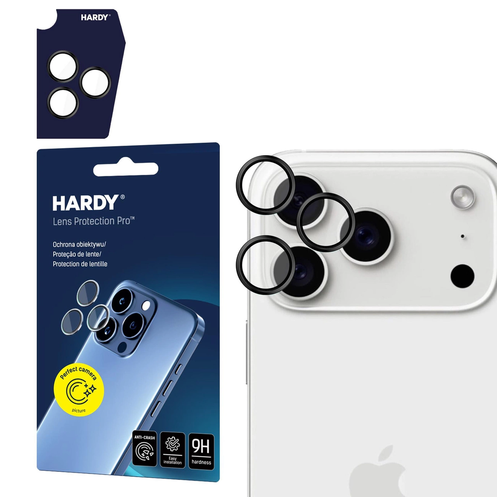 3Mk apsauga 3mk HARDY objektyvo apsaugos Pro objektyvo stiklas iPhone 17 Pro / 17 Pro Max - juodas