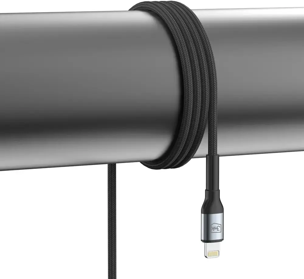 3Mk apsauga 3mk Hyper kabelis 3mk Hyper kabelis N serijos USB-A / Lightning 1m 5V/2.4A 12W / juodas