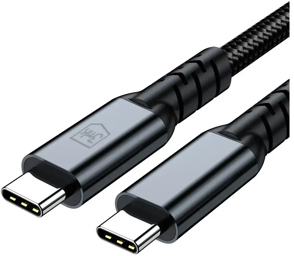 3MK Hyper N-SERIES duomenų perdavimo ir įkrovimo laidas | USB-C į USB-C | 240 W | Thunderbolt 4 | 1 m | juodas