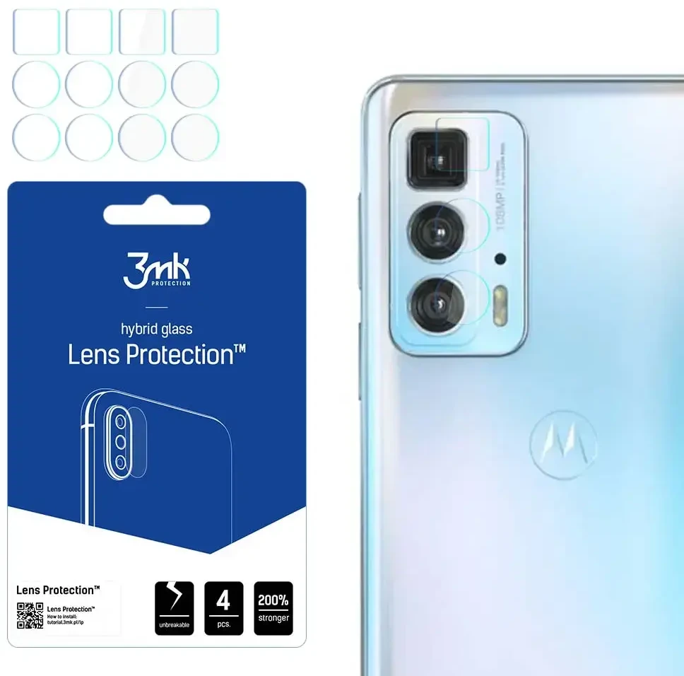 3MK Lens Protect Motorola Edge 20 Pro telefono kameros objektyvo apsauga 4vnt