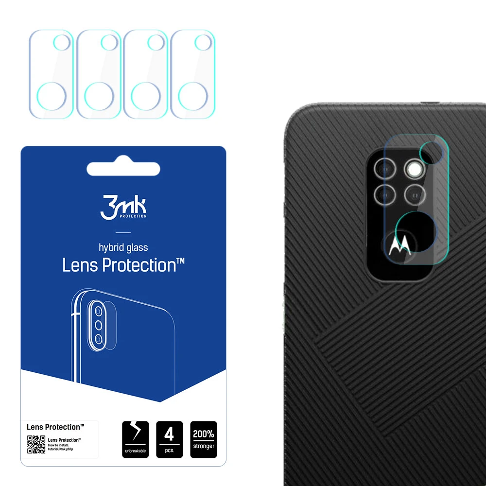 HIBRIDINIS STIKLAS 3MK LANKSTUS STIKLINIS OBJEKTYVAS MOTOROLA DEFY 2021 FOTOAPARATUI 4 VNT.
