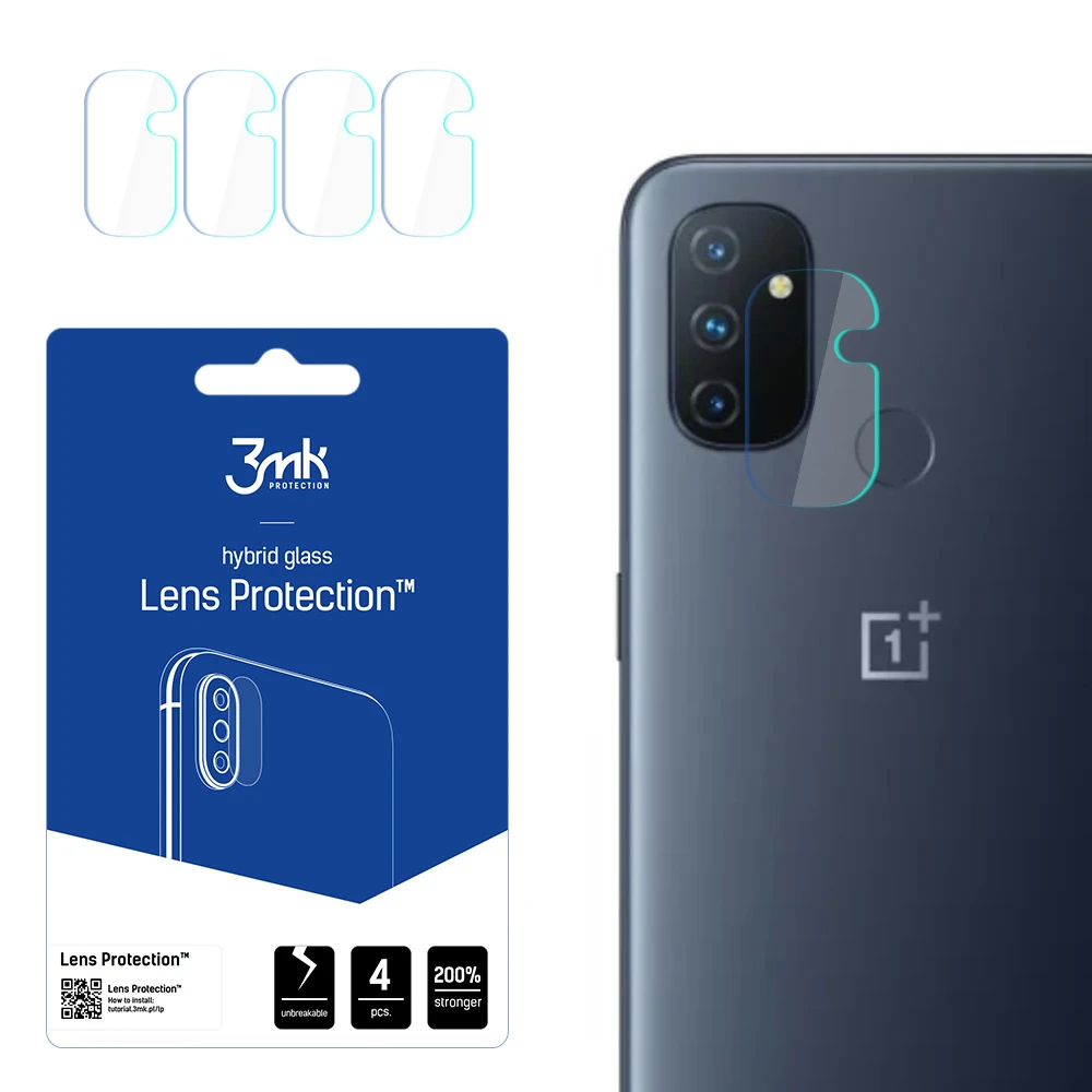 3Mk Protection 3MK LANKSTUS STIKLINIS OBJEKTYVAS ONEPLUS NORD N100 HIBRIDINIS STIKLAS 4 VNT. KAMEROMS