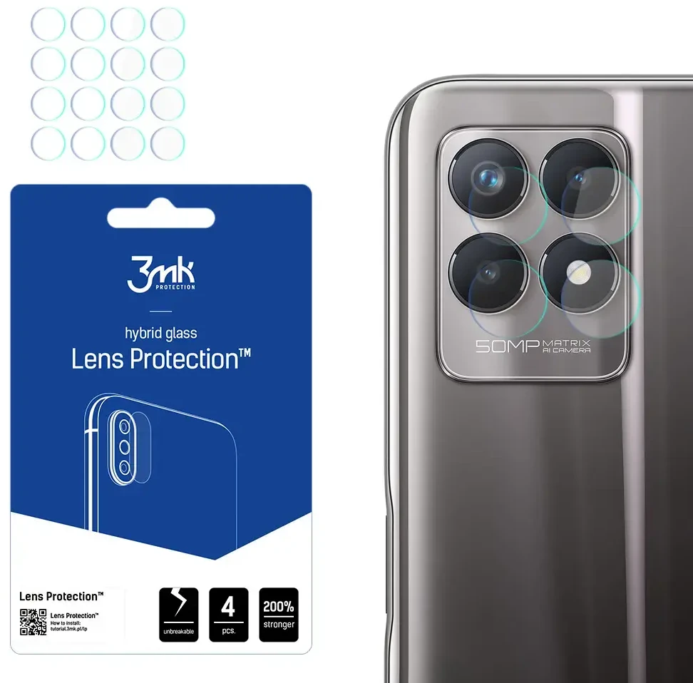 3MK Lens Protect Realme 8i telefono kameros objektyvo apsauga 4vnt