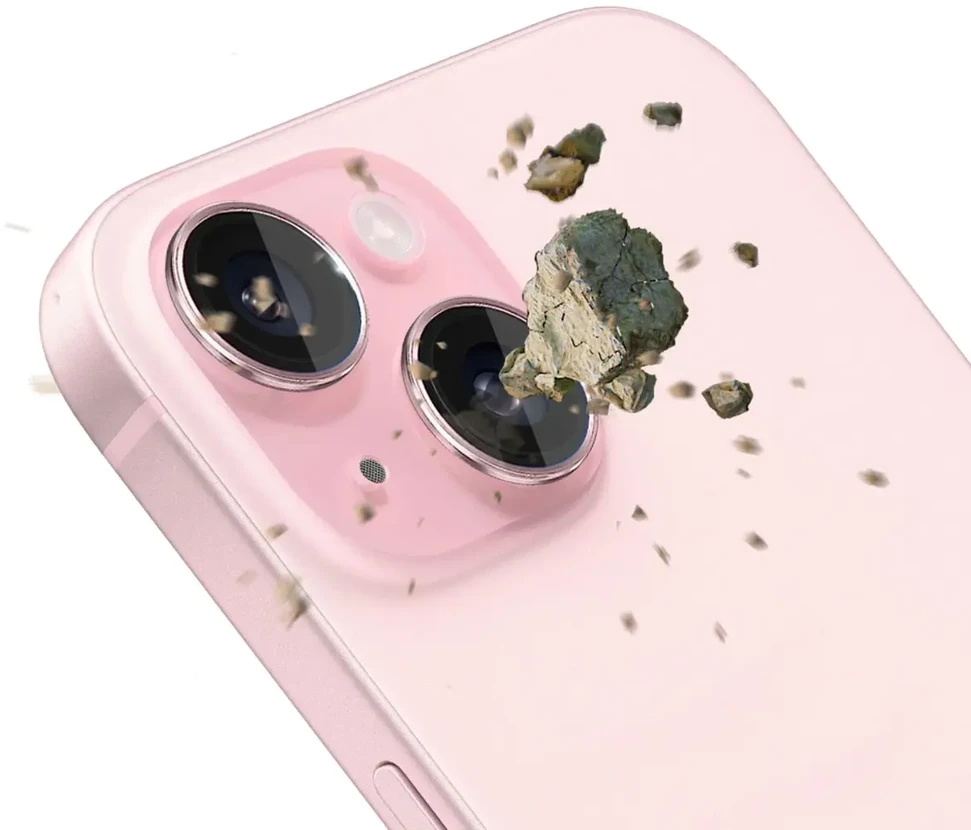 Apsauginis stiklas telefono kamerai Apple iPhone 15 3MK Lens Protection Pro rožinės spalvos