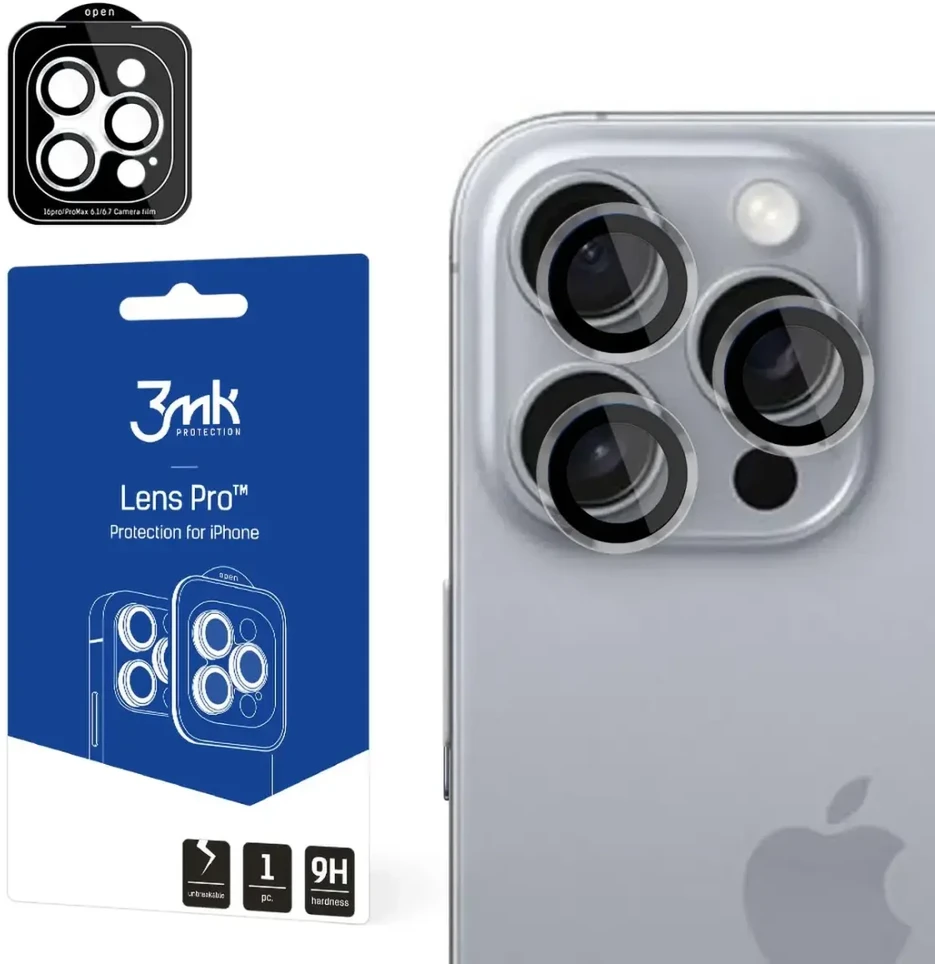 3MK Lens Protection Pro iPhone 16 Pro/16 Pro Max permatomas