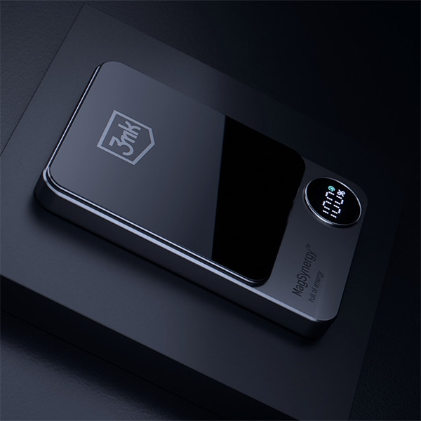 Powerbank 3mk MagSynergy su MagSafe 5000mAh 18W - juodos spalvos