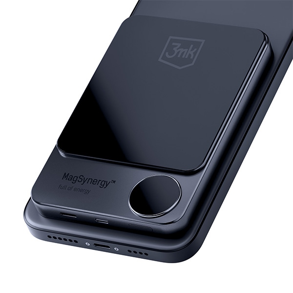 Powerbank 3mk MagSynergy su MagSafe 5000mAh 18W - juodos spalvos