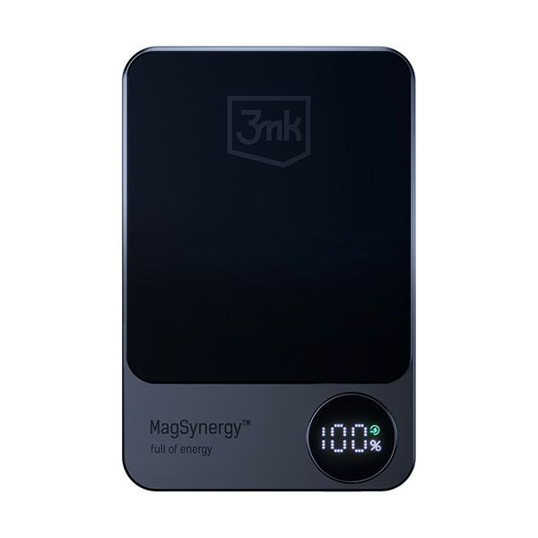 Powerbank 3mk MagSynergy su MagSafe 5000mAh 18W - juodos spalvos