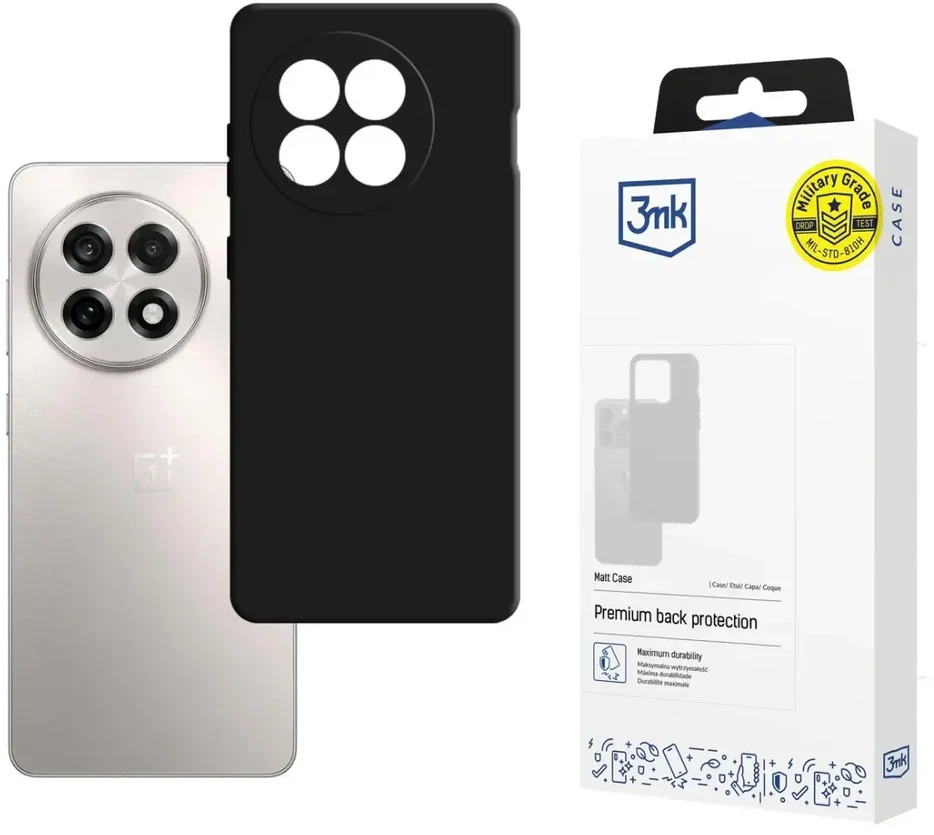 3Mk apsauginis 3mk matinis dėklas, skirtas OnePlus 13R/ACE 5 - matinis juodas