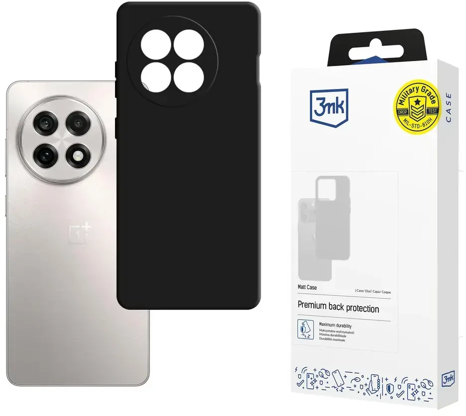 3Mk apsauginis 3mk matinis dėklas, skirtas OnePlus 13R/ACE 5 - matinis juodas