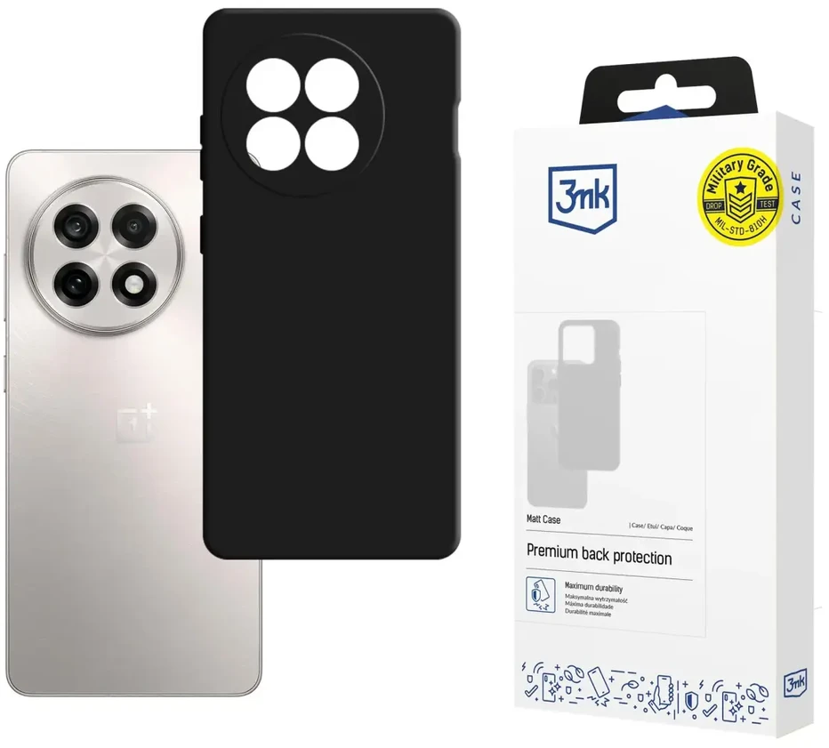 3Mk apsauginis 3mk matinis dėklas, skirtas OnePlus 13R/ACE 5 - matinis juodas