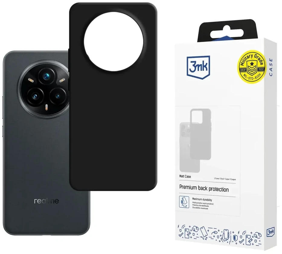 3mk matinis dėklas, skirtas Realme 14 Pro+ – juodas