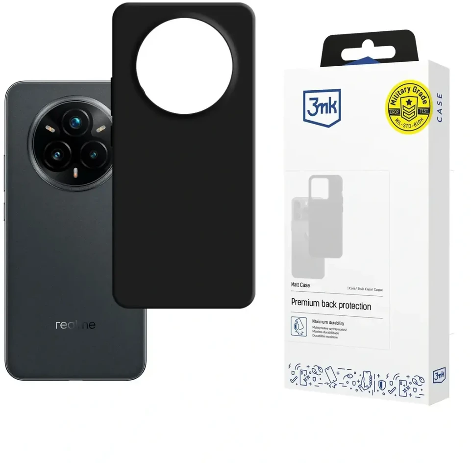 3mk matinis dėklas, skirtas Realme 14 Pro+ – juodas